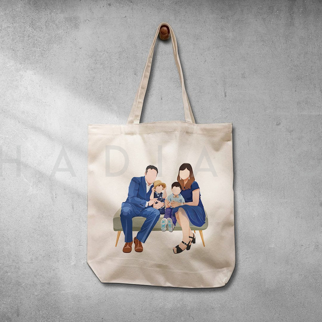 Personalized Tote Bag (Basic lllustration)-Gift-Hadia SG | #1 Customized merchandises and gifts online