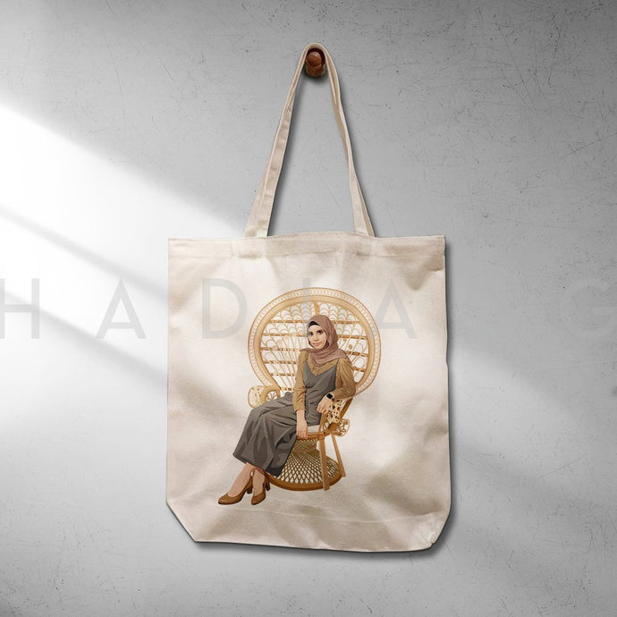 Personalized Tote Bag (Premium lllustration)-Gift-Hadia SG | #1 Customized merchandises and gifts online